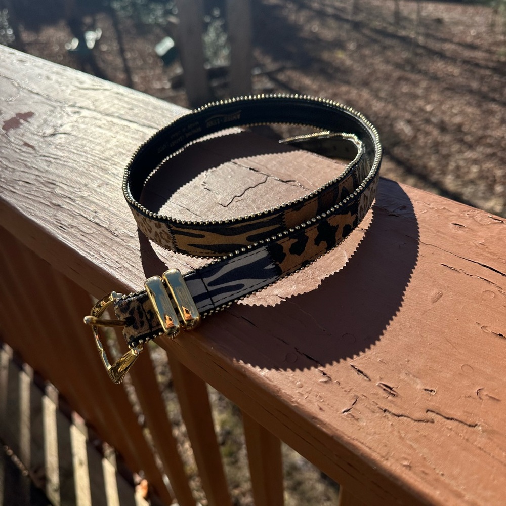 Aimee-Lynn leather animal pattern belt